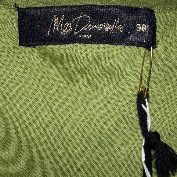 NWT Mes Desmoiselles Nuval Green Cotton Maxi Dress Size 38/US 6 - Picture 3 of 16